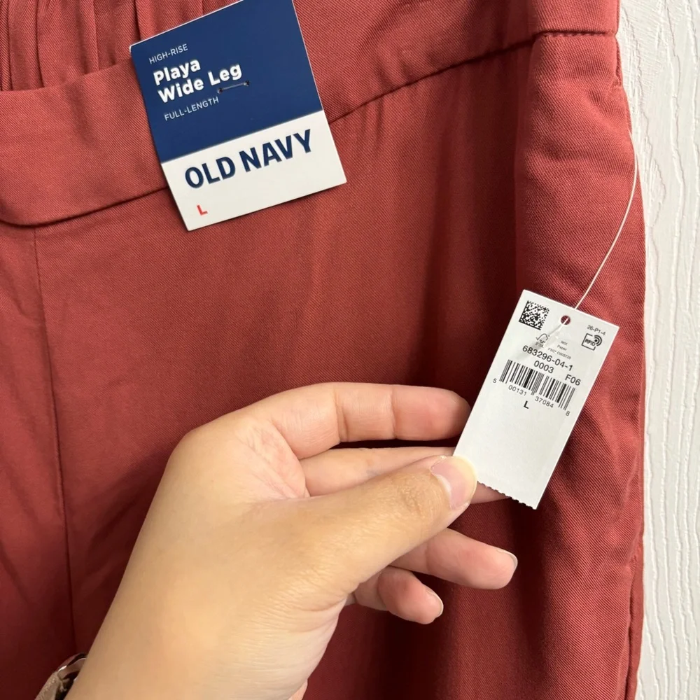 Old Navy Playa Wide Leg Pants Large NWT Pull On High Waist - Picture 2 of 5